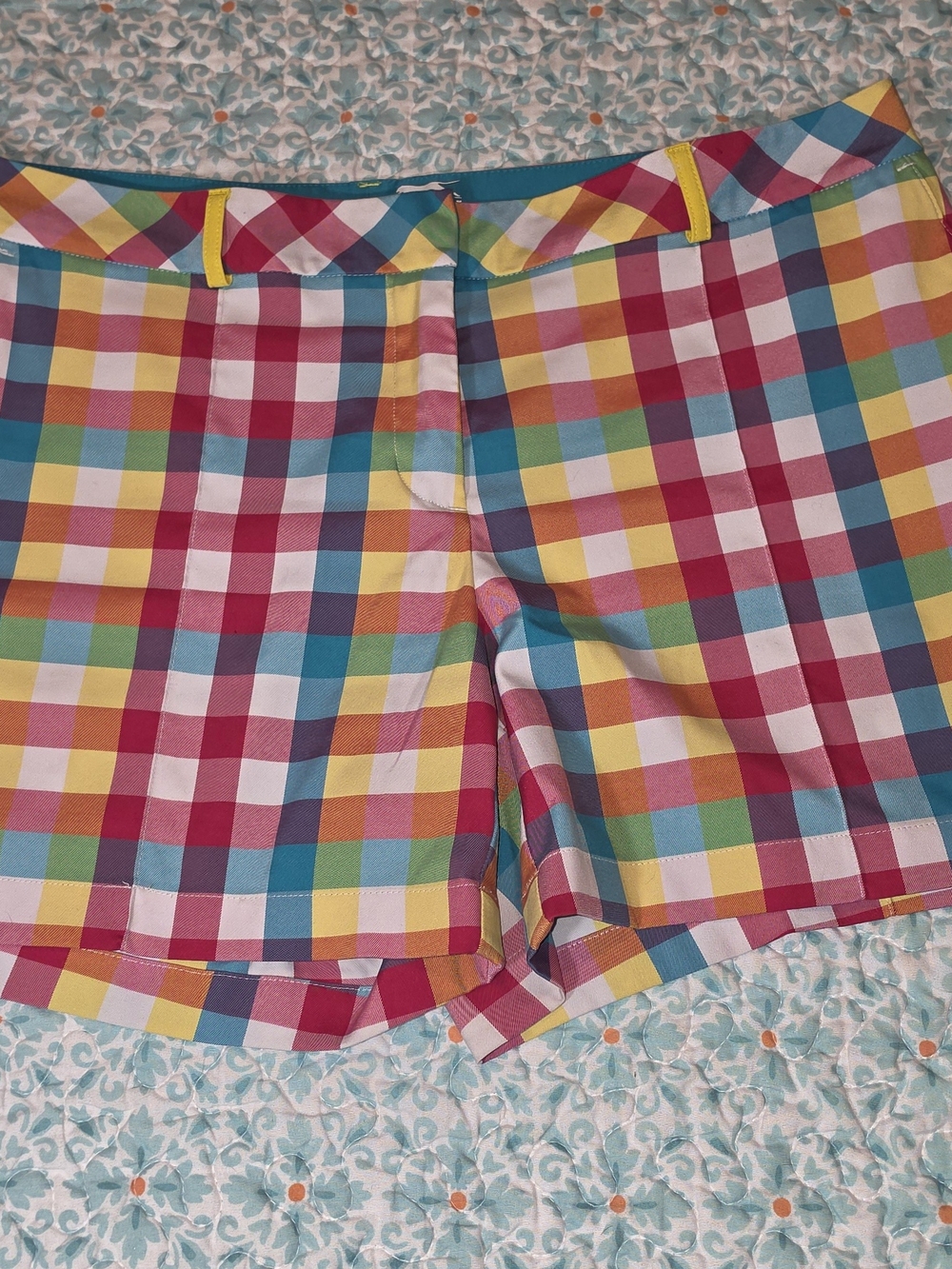 Slazenger Women's Multicolor Plaid Shorts - Magenta, Yellow, Teal, Green